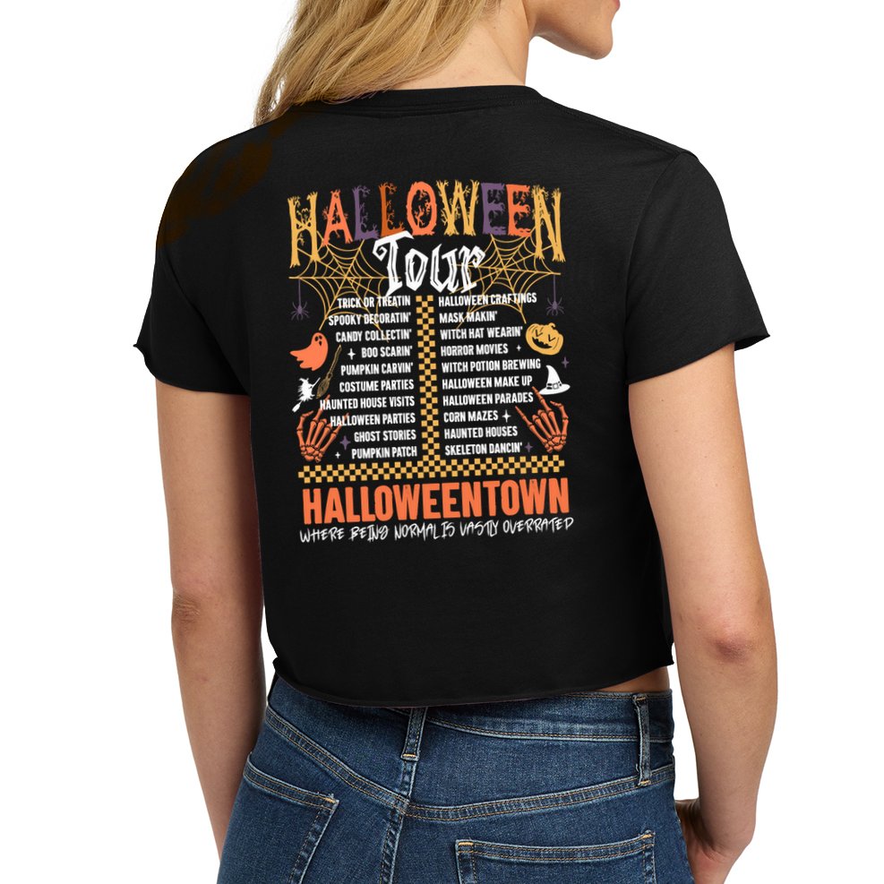 Halloween Tour Official Front And Back Women's Crop Top Tee