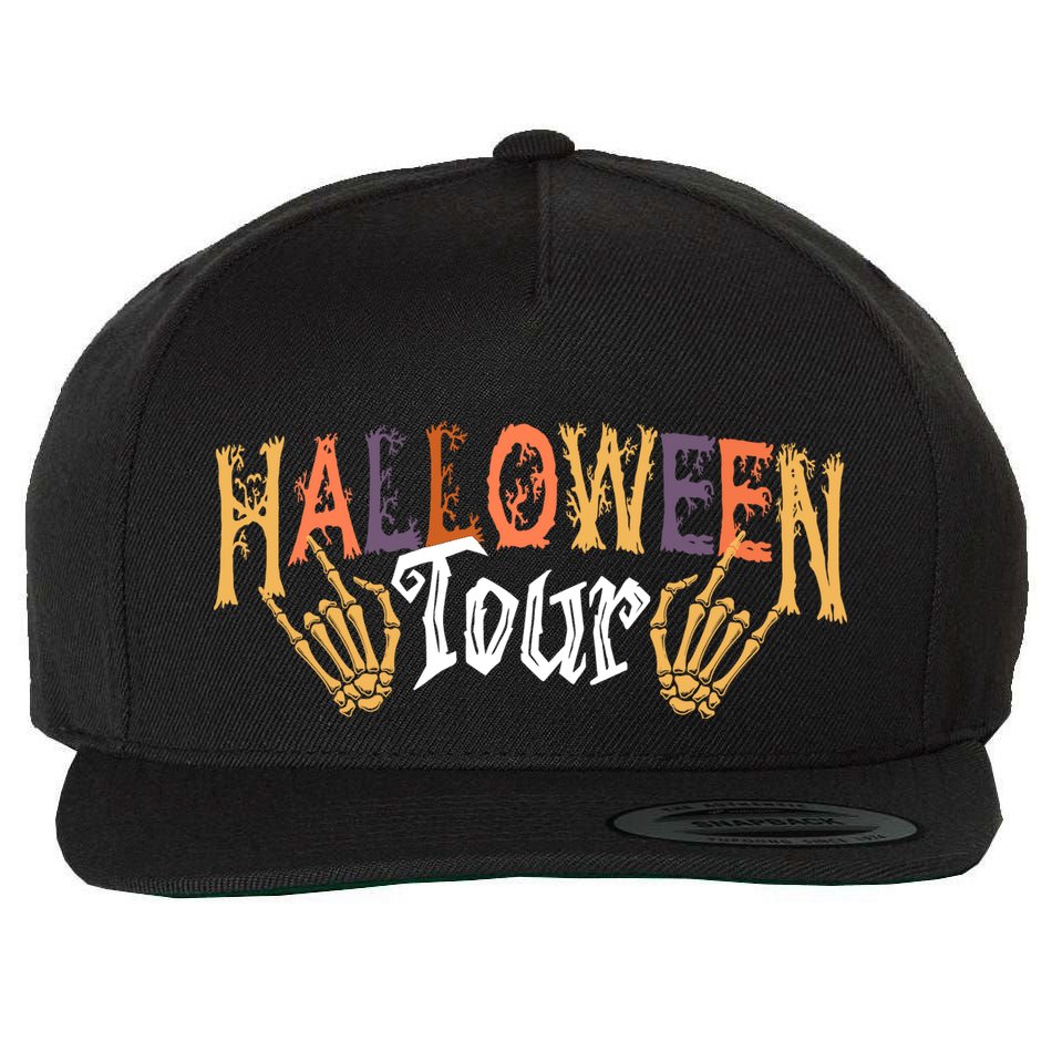 Halloween Tour Official Front And Back Wool Snapback Cap