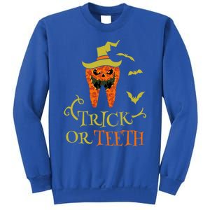 Halloween Trick Or Teeth Pumpkin Dentist Scary Funny Dental Cool Gift Sweatshirt