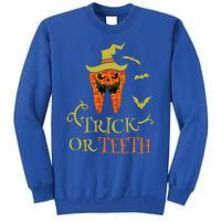 Halloween Trick Or Teeth Pumpkin Dentist Scary Funny Dental Cool Gift Sweatshirt