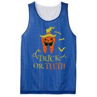 Halloween Trick Or Teeth Pumpkin Dentist Scary Funny Dental Cool Gift Mesh Reversible Basketball Jersey Tank