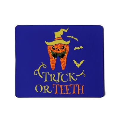 Halloween Trick Or Teeth Pumpkin Dentist Scary Funny Dental Cool Gift Mousepad