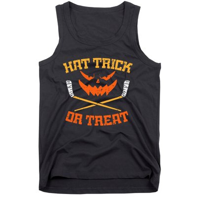 Hat Trick Or Treat Ice Hockey Halloween Player Coach Tank Top