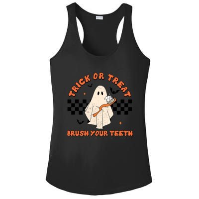 Halloween Trick Or Treat Brush Your Teeth Dental Ghost Funny Cool Gift Ladies PosiCharge Competitor Racerback Tank