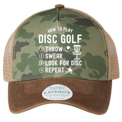 How To Play Disc Golf Funny Gift Legacy Tie Dye Trucker Hat