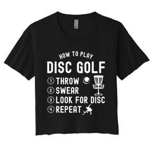 How To Play Disc Golf Funny Gift Women's Crop Top Tee