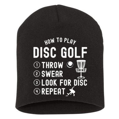 How To Play Disc Golf Funny Gift Short Acrylic Beanie