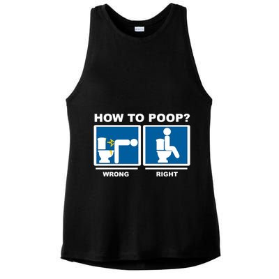 How To Poop Wrong Right Funny Meme Ladies PosiCharge Tri-Blend Wicking Tank