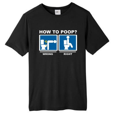 How To Poop Wrong Right Funny Meme Tall Fusion ChromaSoft Performance T-Shirt