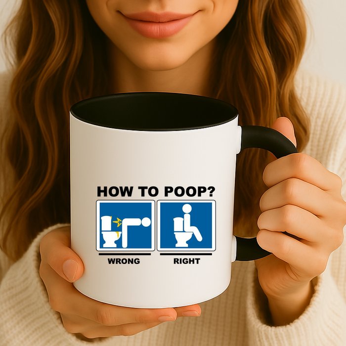 How To Poop Wrong Right Funny Meme Mug