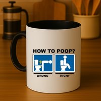 How To Poop Wrong Right Funny Meme Mug