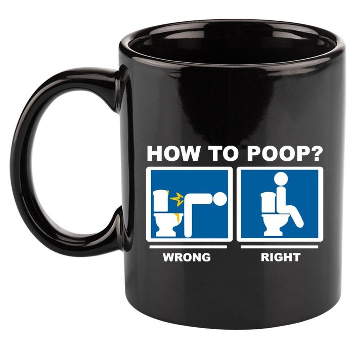 How To Poop Wrong Right Funny Meme 11oz C Handle Ceramic Mug