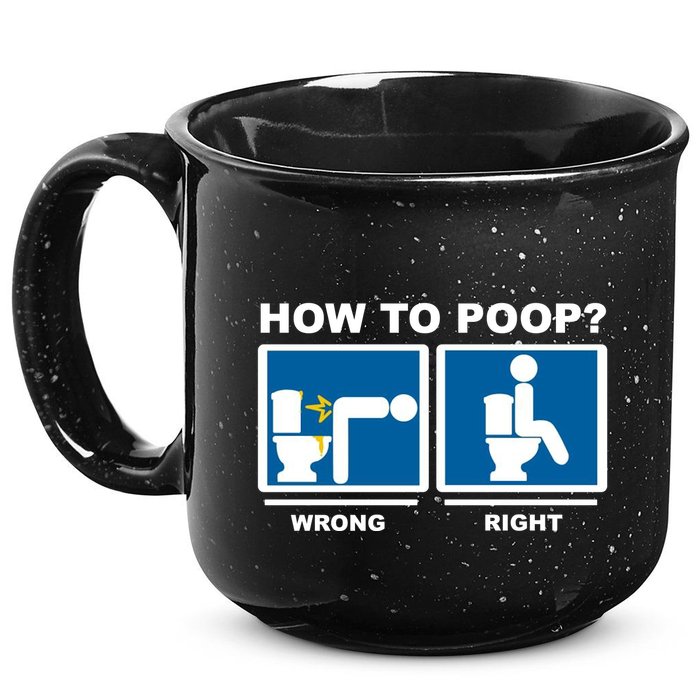 How To Poop Wrong Right Funny Meme 15oz Campfire Ceramic Mug