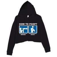 How To Poop Wrong Right Funny Meme Crop Fleece Hoodie
