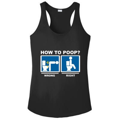 How To Poop Wrong Right Funny Meme Ladies PosiCharge Competitor Racerback Tank