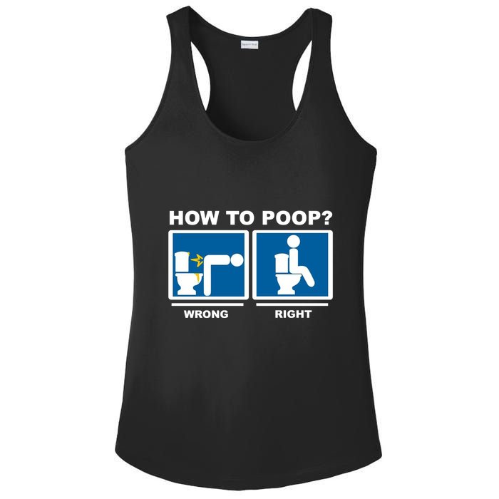 How To Poop Wrong Right Funny Meme Ladies PosiCharge Competitor Racerback Tank