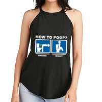 How To Poop Wrong Right Funny Meme Women's Perfect Tri Rocker Tank