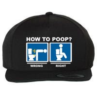 How To Poop Wrong Right Funny Meme Wool Snapback Cap