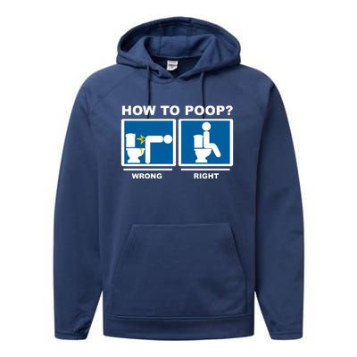 How To Poop Wrong Right Funny Meme Performance Fleece Hoodie