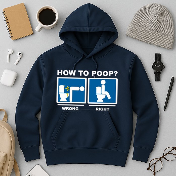 How To Poop Wrong Right Funny Meme Hoodie