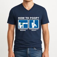 How To Poop Wrong Right Funny Meme V-Neck T-Shirt