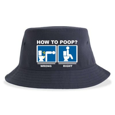 How To Poop Wrong Right Funny Meme Sustainable Bucket Hat