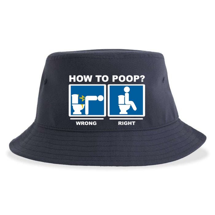 How To Poop Wrong Right Funny Meme Sustainable Bucket Hat