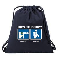 How To Poop Wrong Right Funny Meme Drawstring Bag