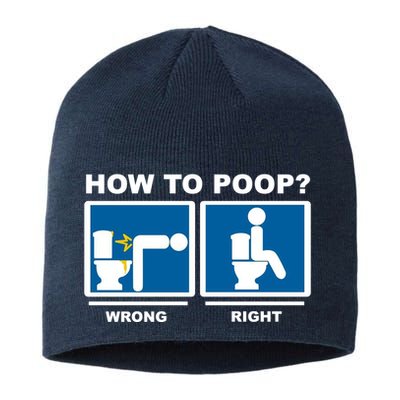 How To Poop Wrong Right Funny Meme Sustainable Beanie