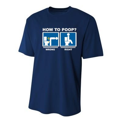 How To Poop Wrong Right Funny Meme Youth Performance Sprint T-Shirt