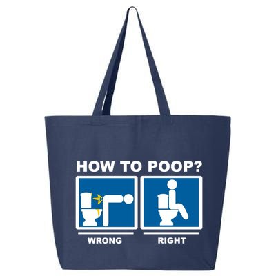 How To Poop Wrong Right Funny Meme 25L Jumbo Tote