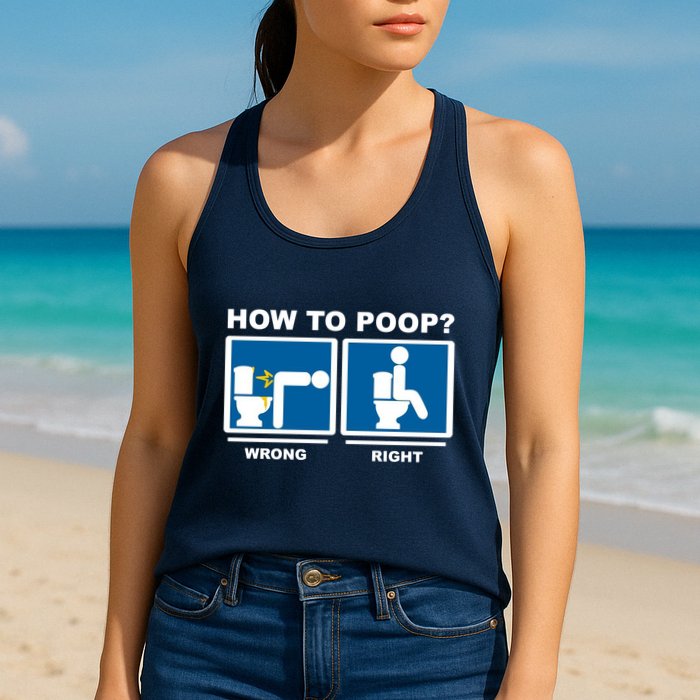 How To Poop Wrong Right Funny Meme Womens Tank Top