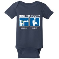 How To Poop Wrong Right Funny Meme Baby Bodysuit