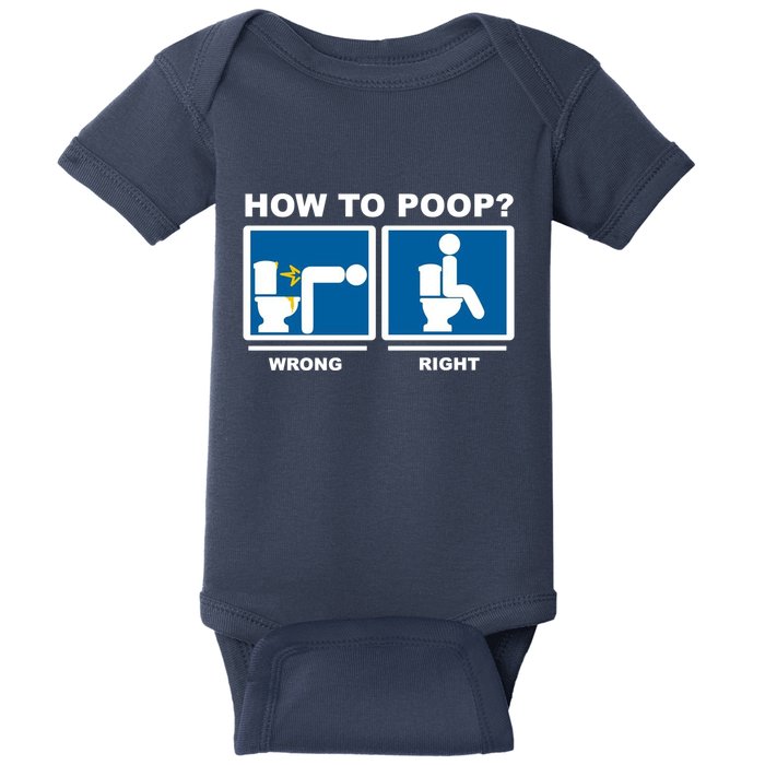 How To Poop Wrong Right Funny Meme Baby Bodysuit