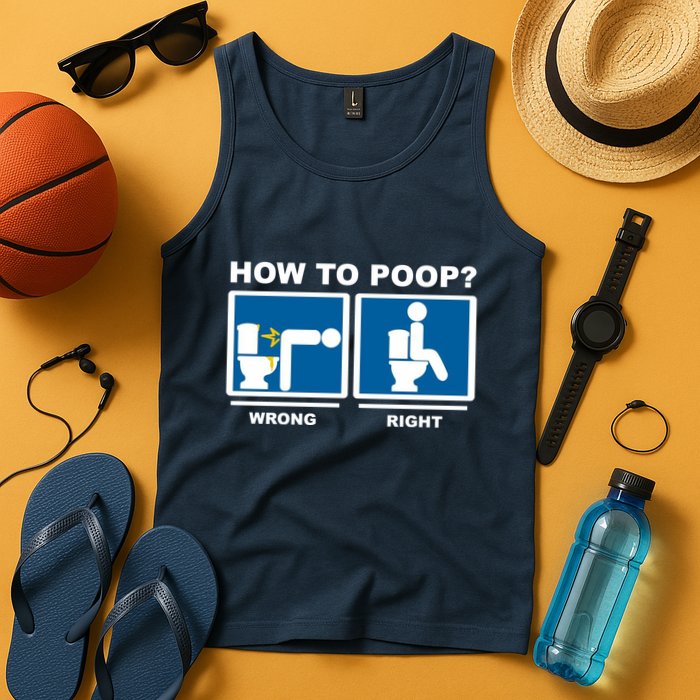 How To Poop Wrong Right Funny Meme Tank Top