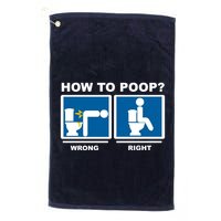 How To Poop Wrong Right Funny Meme Golf Towel