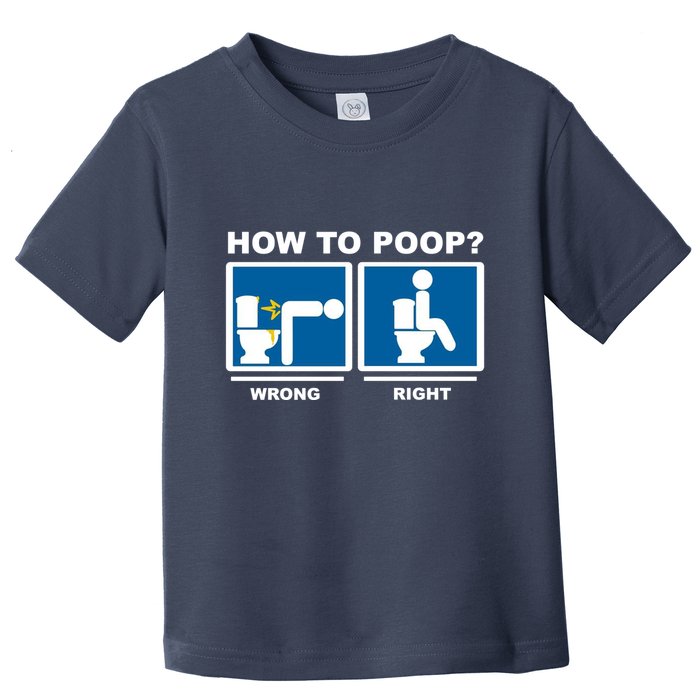 How To Poop Wrong Right Funny Meme Toddler T-Shirt