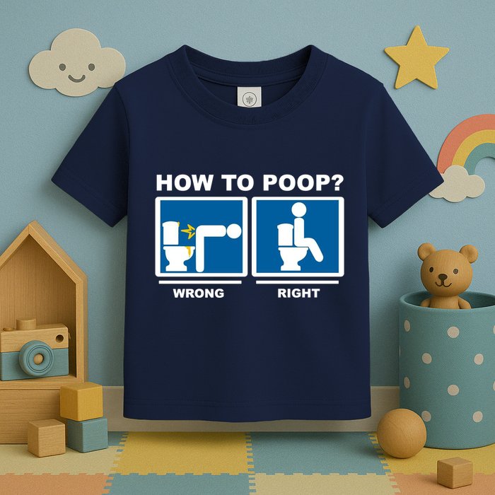 How To Poop Wrong Right Funny Meme Toddler T-Shirt