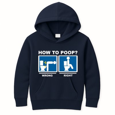 How To Poop Wrong Right Funny Meme Kids Hoodie