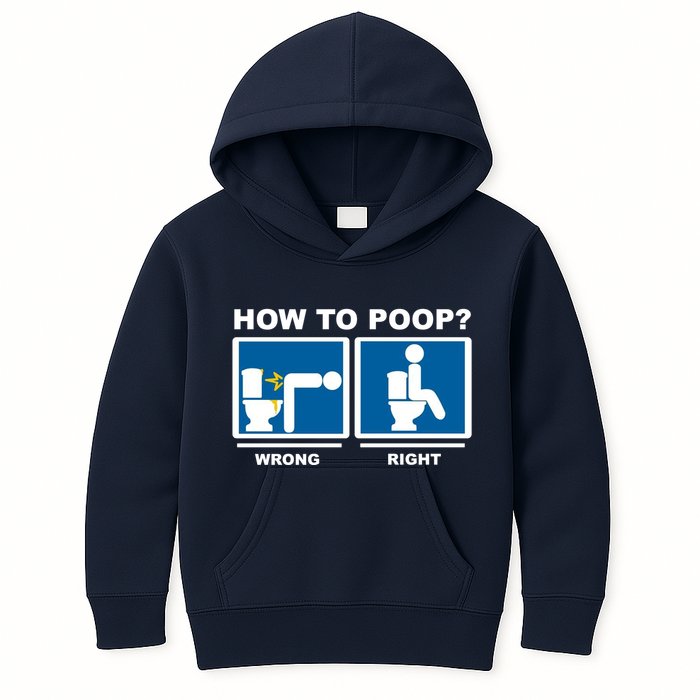 How To Poop Wrong Right Funny Meme Kids Hoodie