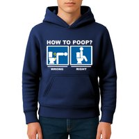 How To Poop Wrong Right Funny Meme Kids Hoodie