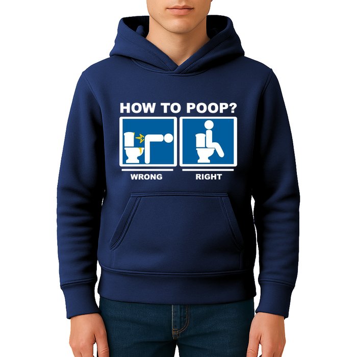 How To Poop Wrong Right Funny Meme Kids Hoodie