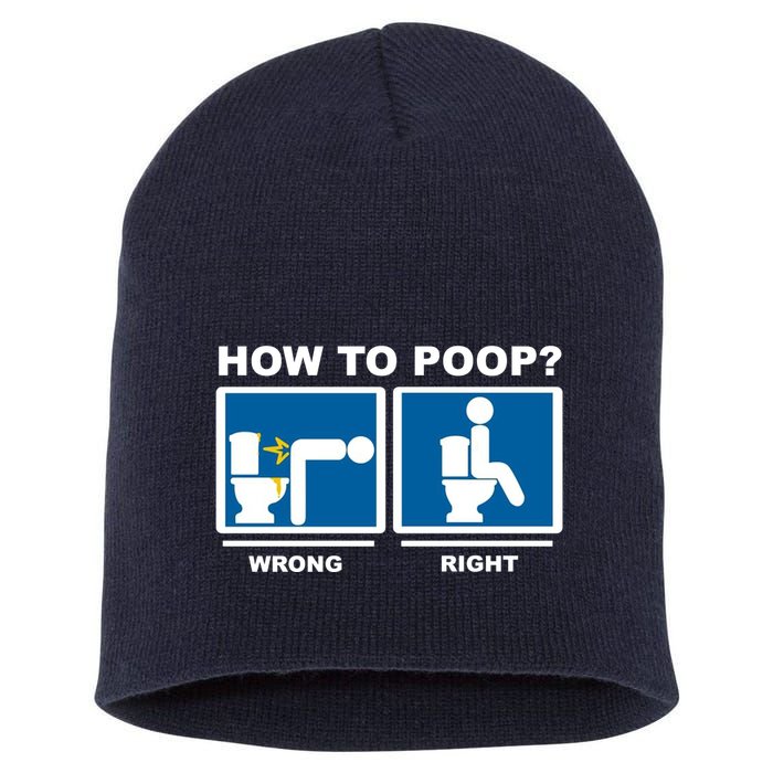 How To Poop Wrong Right Funny Meme Short Acrylic Beanie