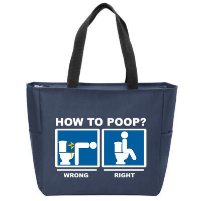 How To Poop Wrong Right Funny Meme Zip Tote Bag