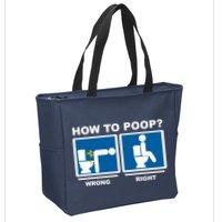 How To Poop Wrong Right Funny Meme Zip Tote Bag
