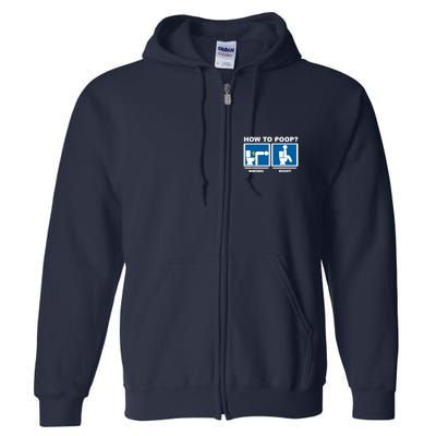 How To Poop Wrong Right Funny Meme Full Zip Hoodie