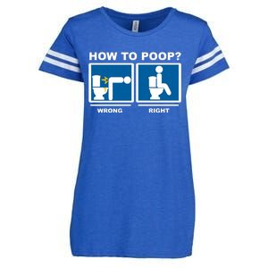 How To Poop Wrong Right Funny Meme Enza Ladies Jersey Football T-Shirt