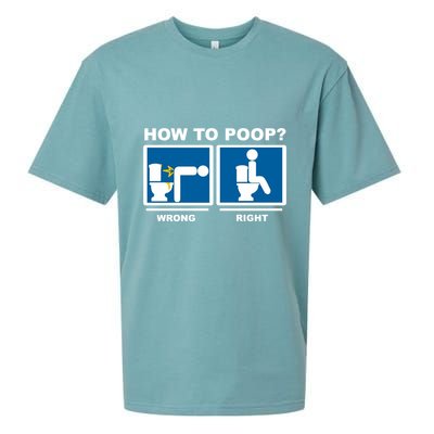 How To Poop Wrong Right Funny Meme Sueded Cloud Jersey T-Shirt