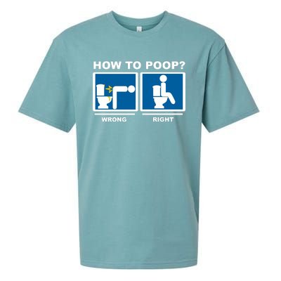 How To Poop Wrong Right Funny Meme Sueded Cloud Jersey T-Shirt