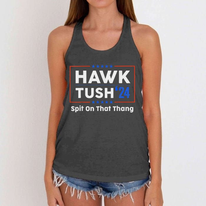 Hawk Tush Presidential Satire Funny Women's Knotted Racerback Tank